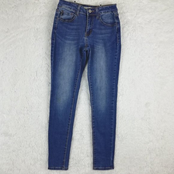 Kancan Womens Jeans Skinny Blue Denim‎  Medium Wash Mid Rise Stretch  25 - Picture 1 of 12